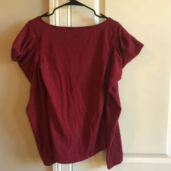 Free People Women’s LS Puff Shoulder Tee Size L - Picture 5 of 6